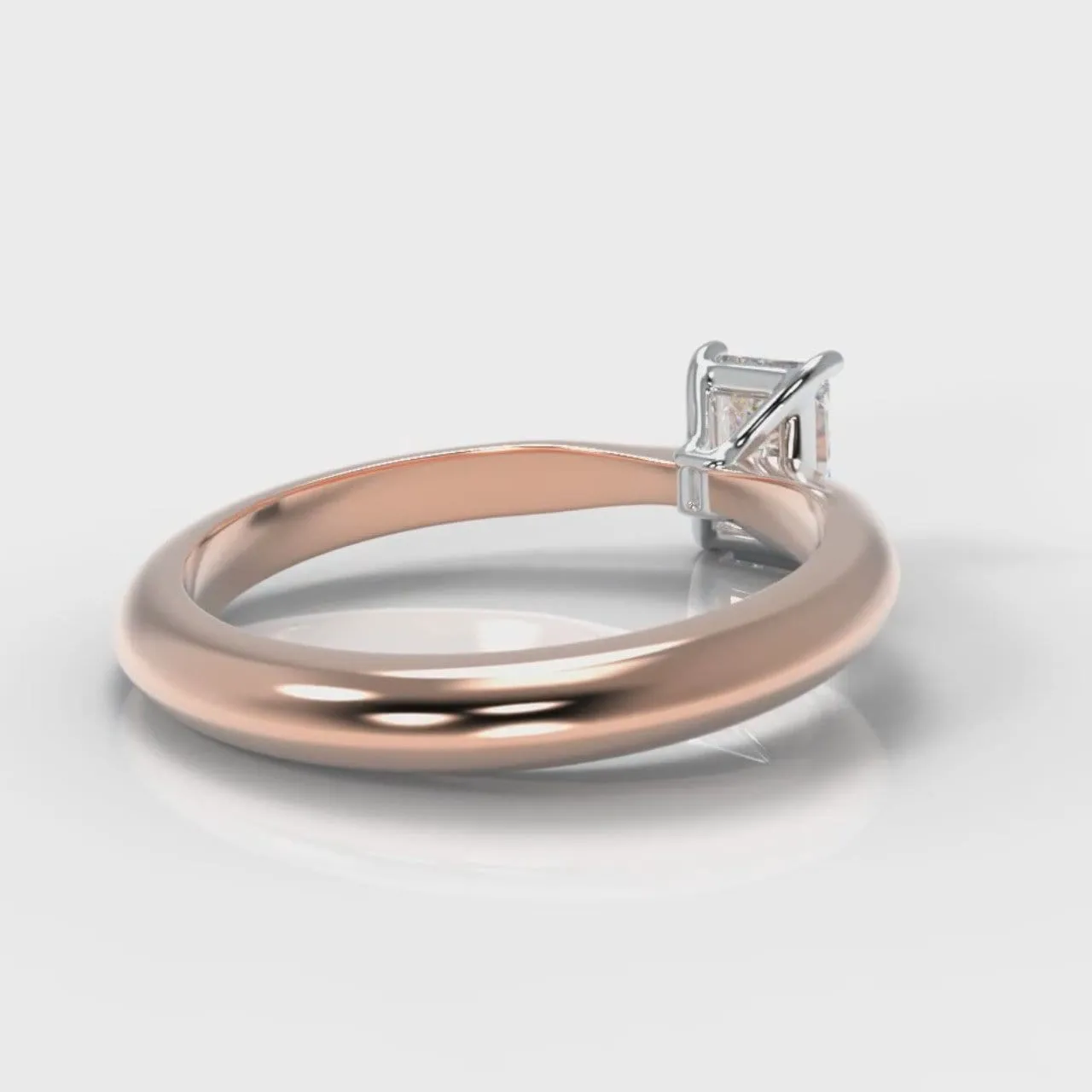 Carrée Solitaire Radiant Cut Diamond Engagement Ring - Rose Gold