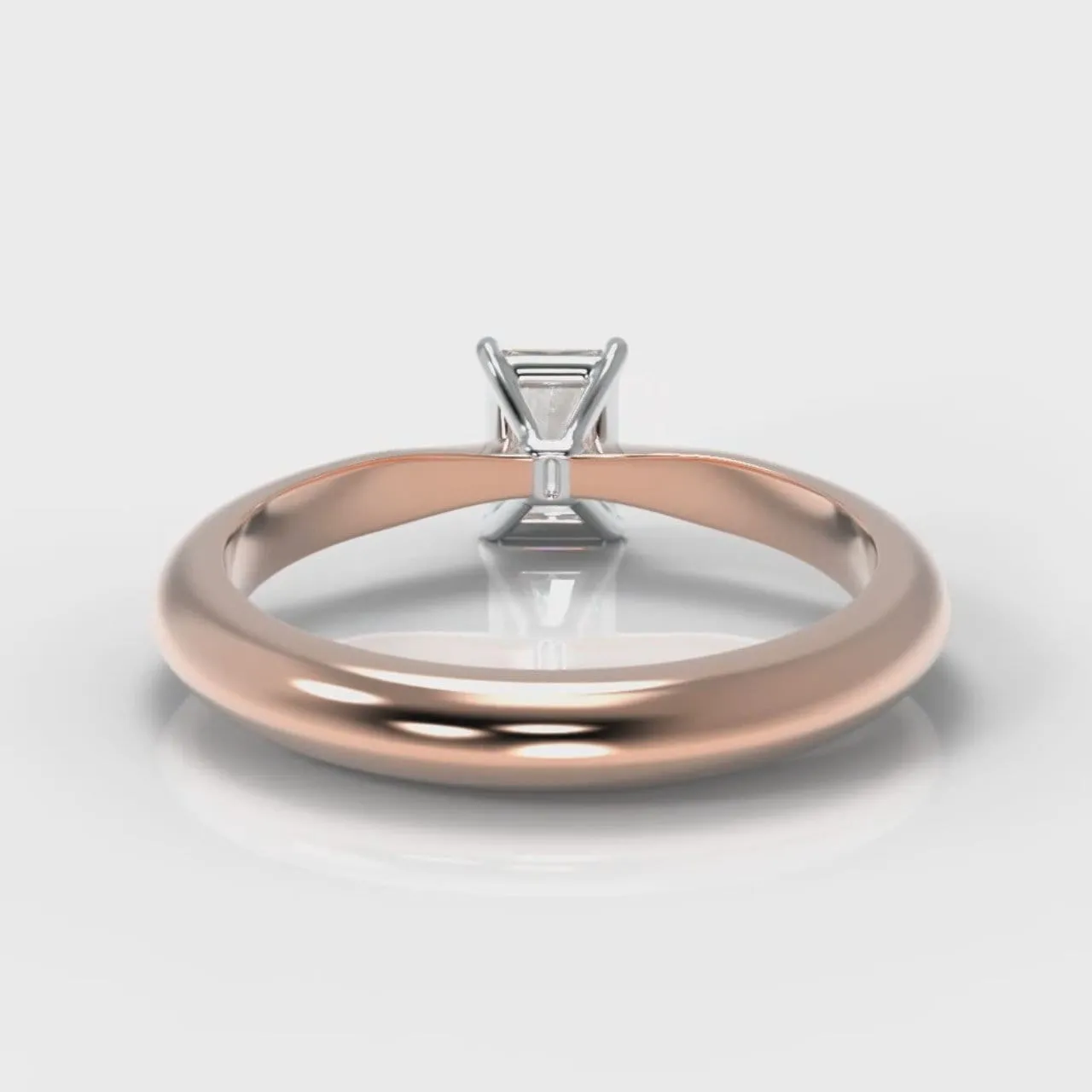 Carrée Solitaire Radiant Cut Diamond Engagement Ring - Rose Gold