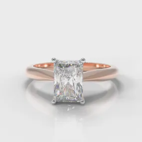 Carrée Solitaire Radiant Cut Diamond Engagement Ring - Rose Gold