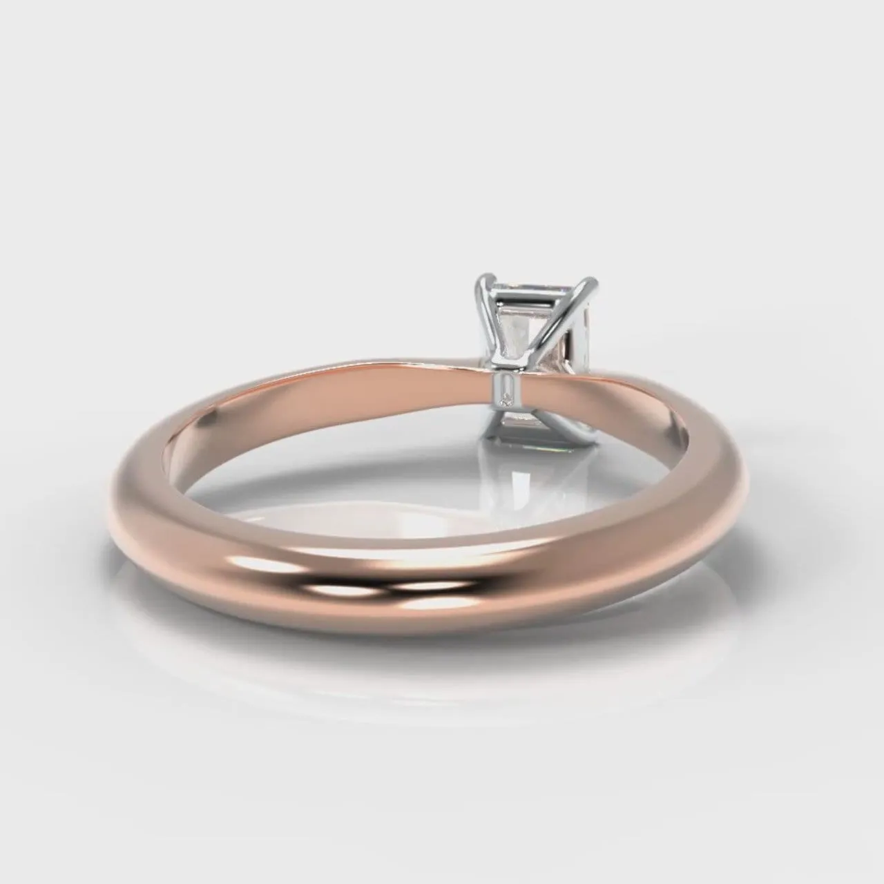 Carrée Solitaire Radiant Cut Diamond Engagement Ring - Rose Gold