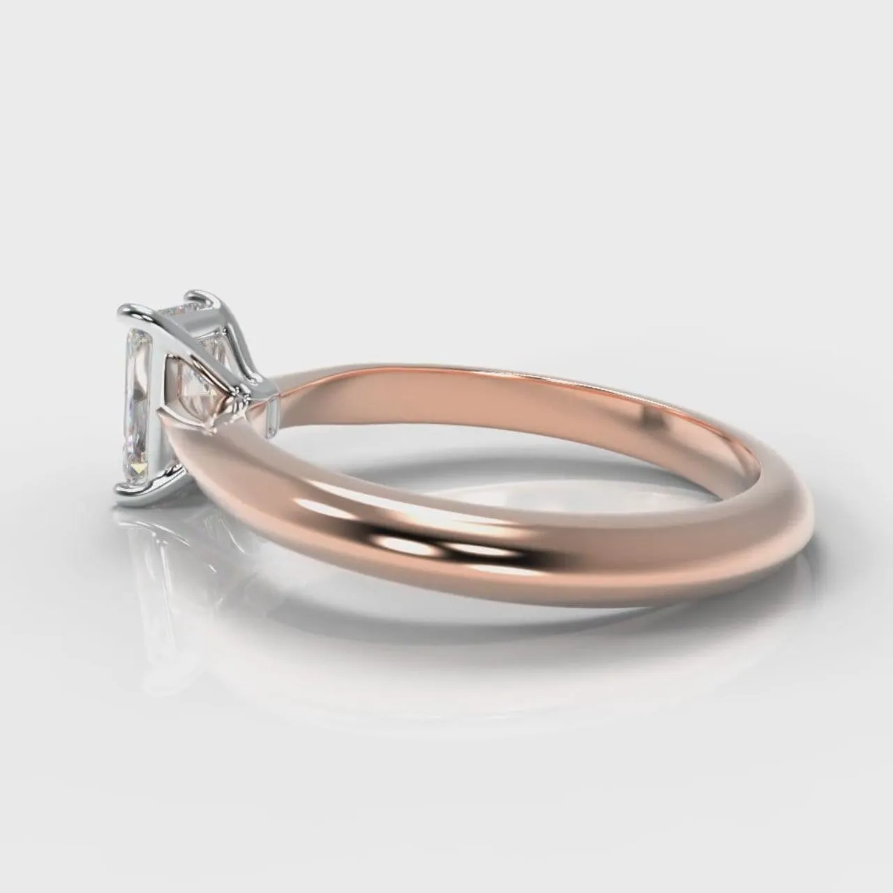 Carrée Solitaire Radiant Cut Diamond Engagement Ring - Rose Gold