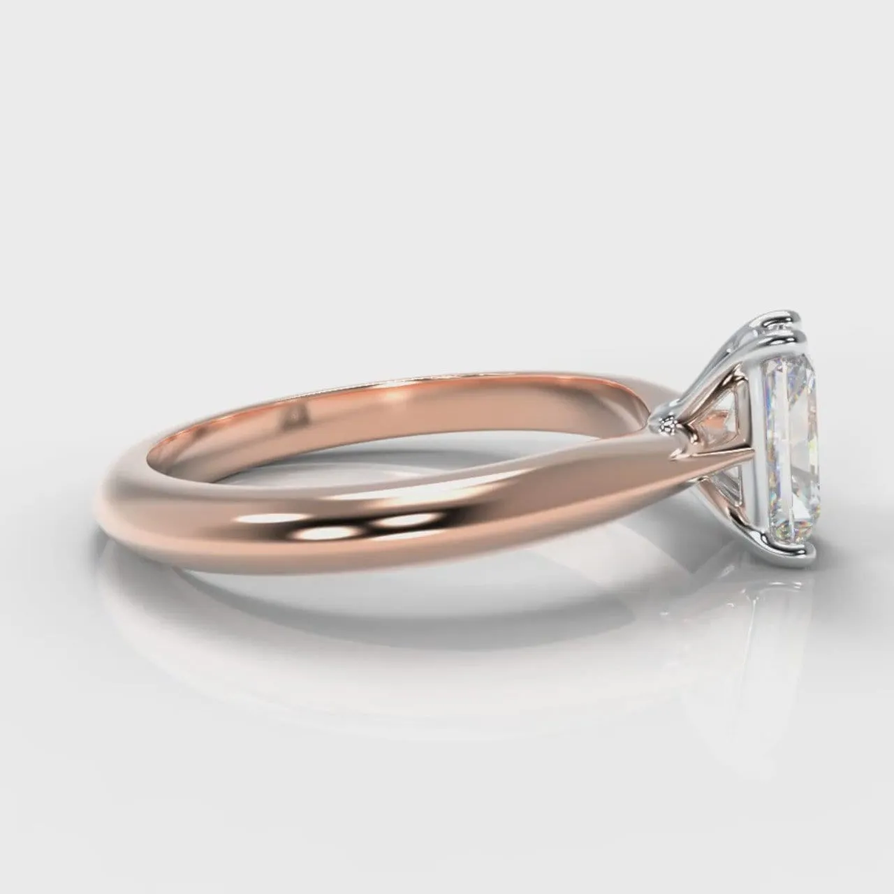 Carrée Solitaire Radiant Cut Diamond Engagement Ring - Rose Gold