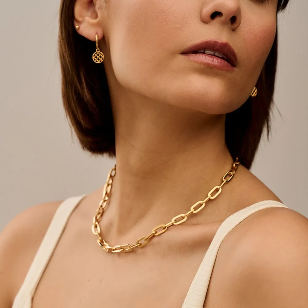 Chunky Large Link Chain Necklace - Gold