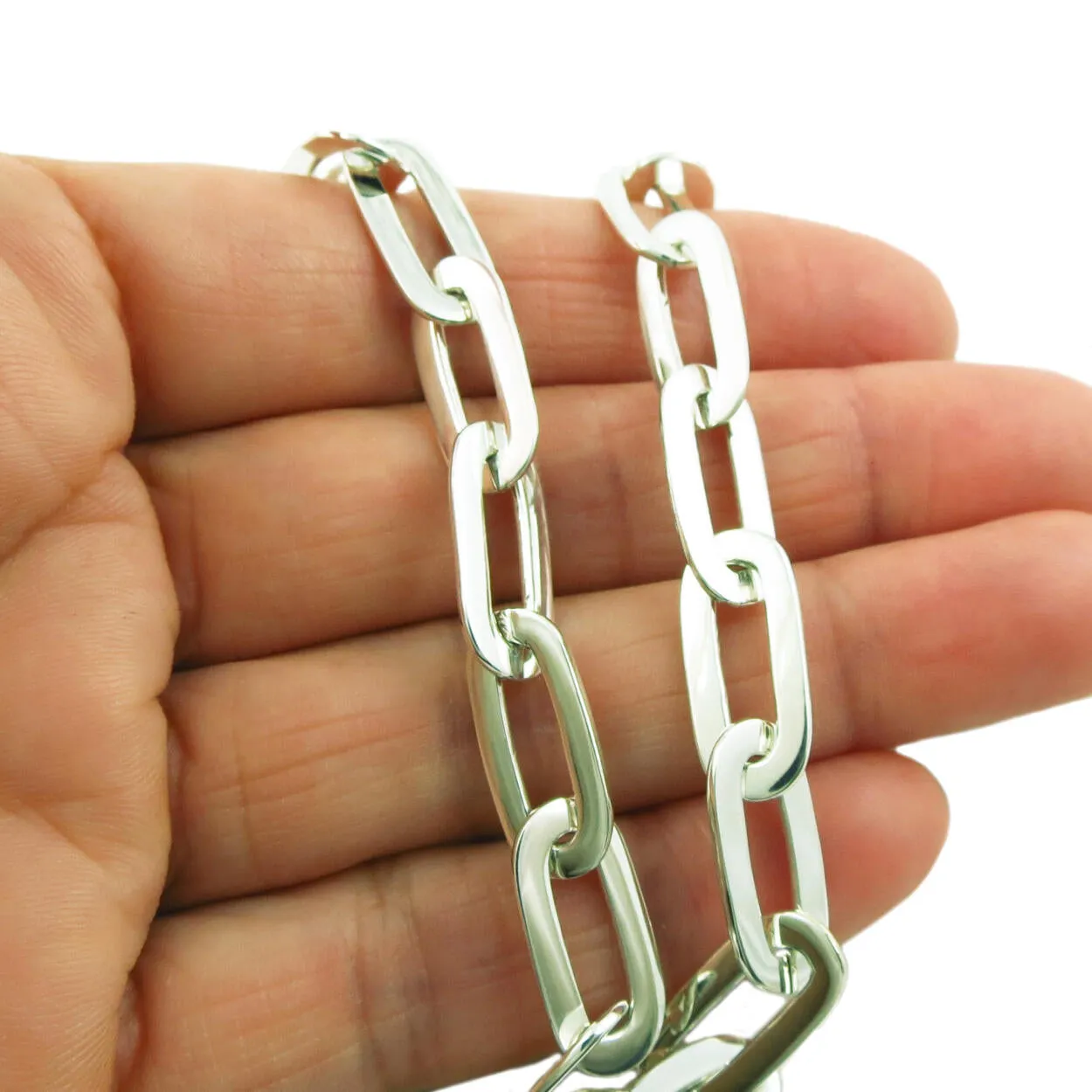 Chunky Women's 925 Sterling Silver Curb Chain Handmade Necklace