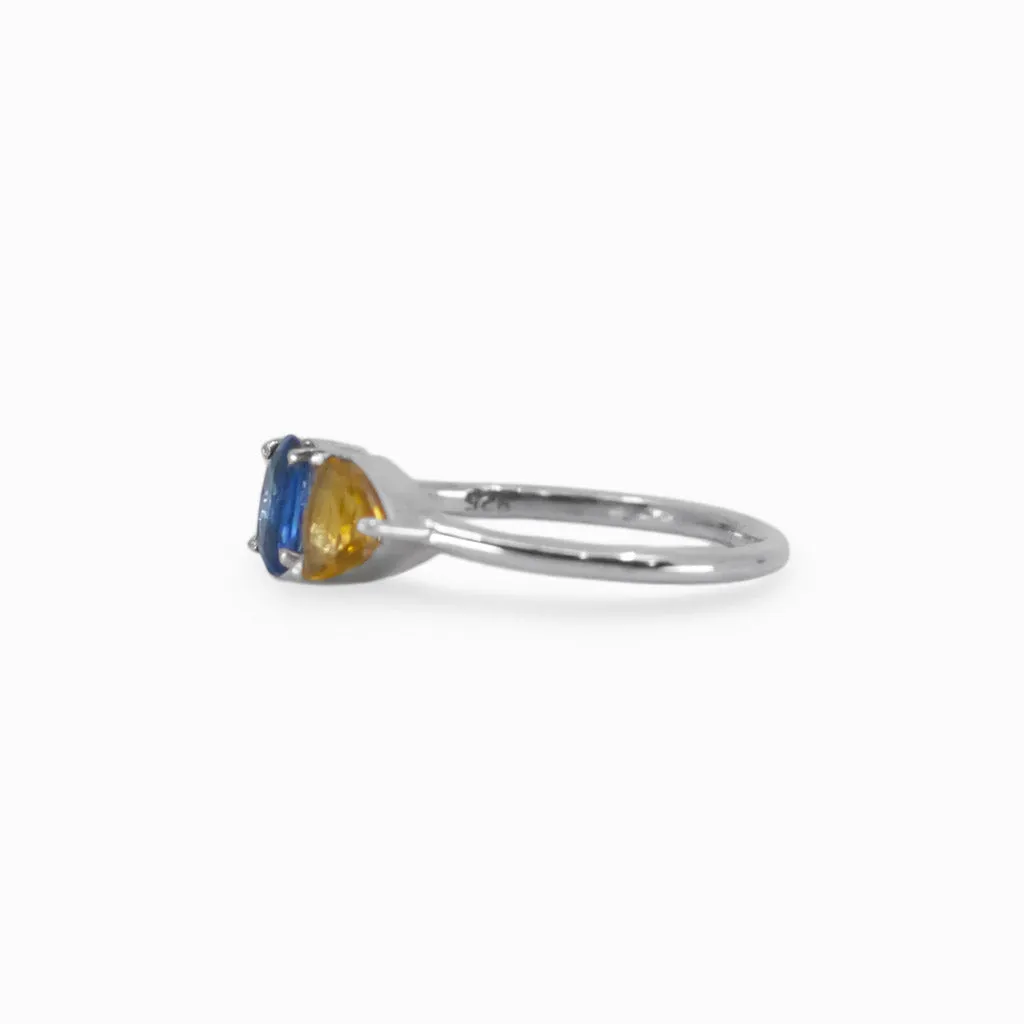 Citrine and Kyanite Ring