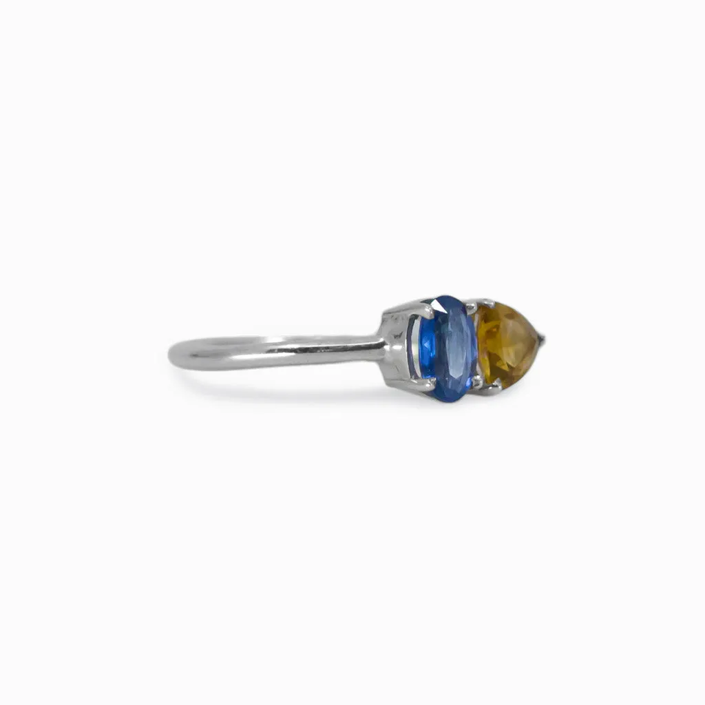 Citrine and Kyanite Ring