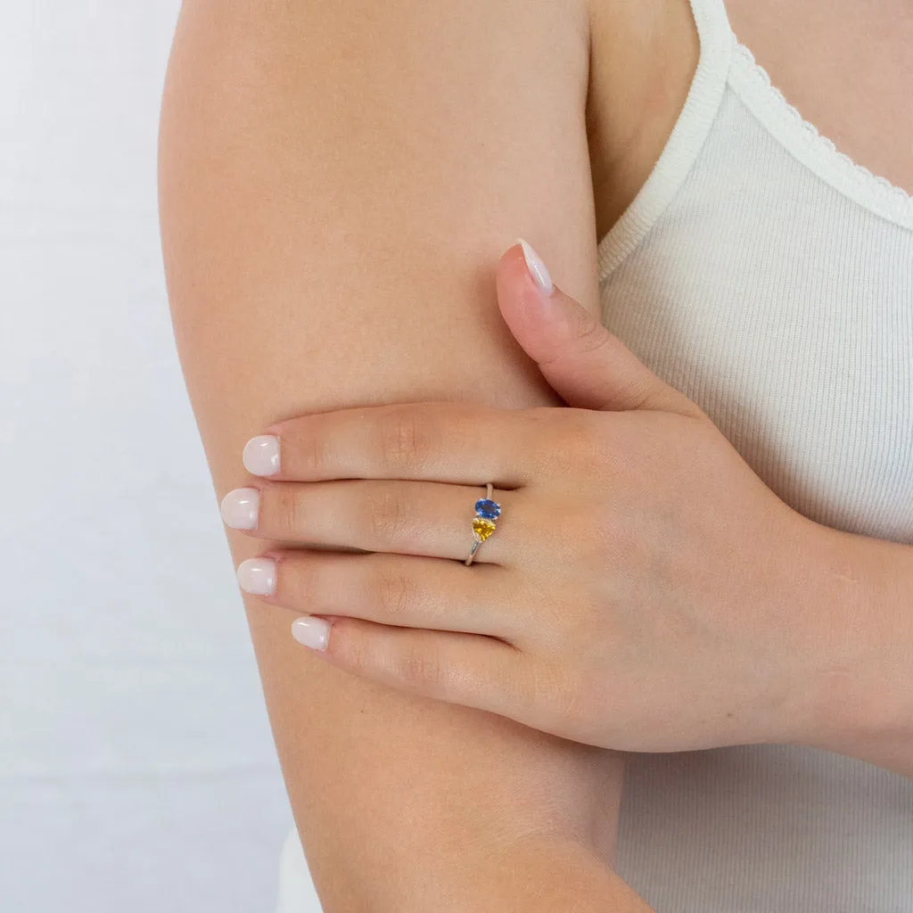 Citrine and Kyanite Ring