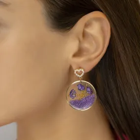 Clear Discs with Dried Flowers Earrings