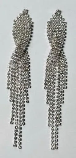 Crystal Long Tassel Drop Earrings |  Fashionable Party Earrings
