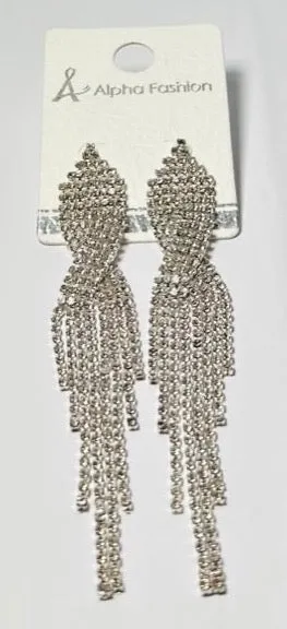 Crystal Long Tassel Drop Earrings |  Fashionable Party Earrings