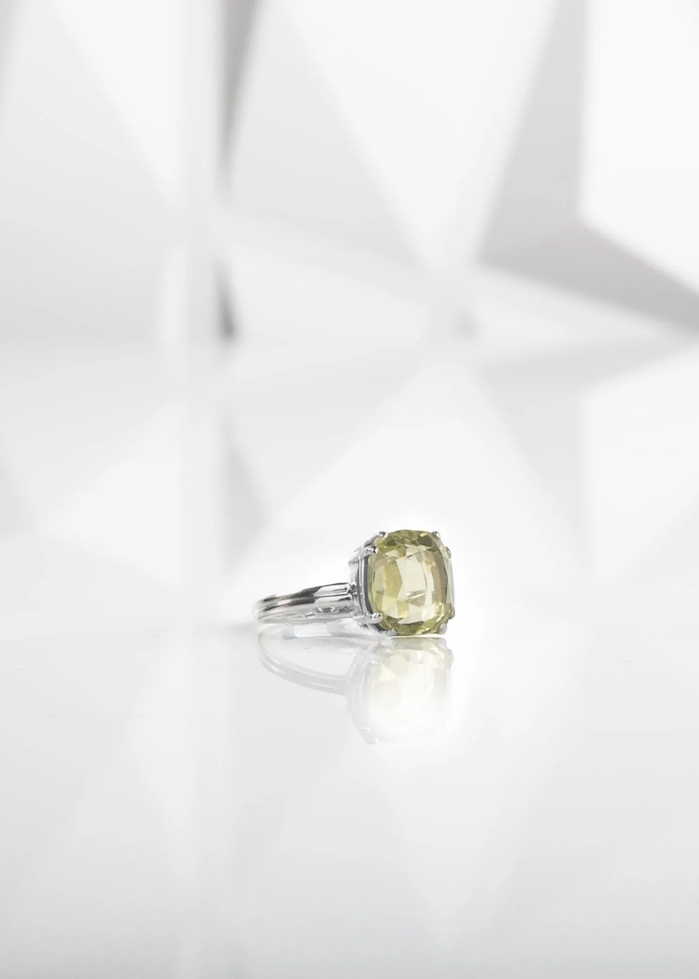 Custom Sized Sterling Ring, 12MM Cushion Cut Gemstone