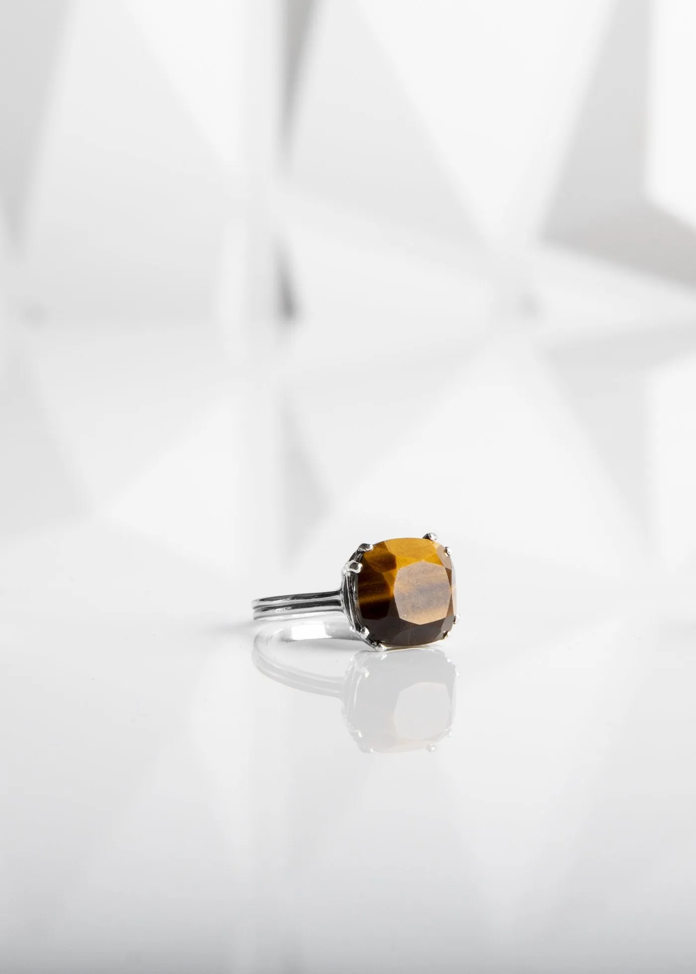 Custom Sized Sterling Ring, 12MM Cushion Cut Gemstone