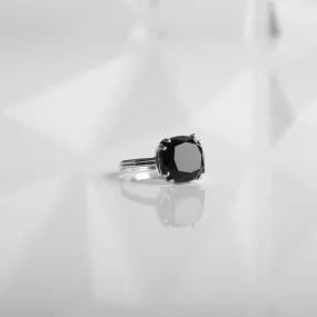 Custom Sized Sterling Ring, 12MM Cushion Cut Gemstone