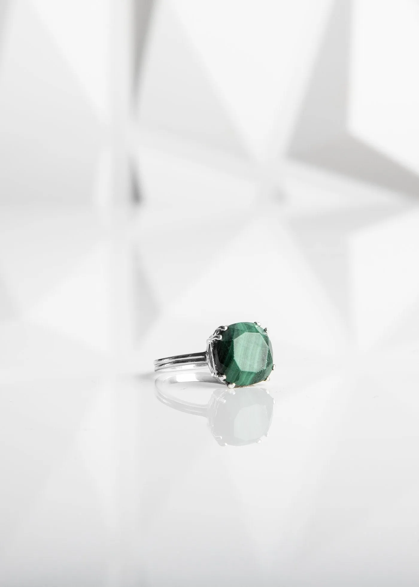 Custom Sized Sterling Ring, 12MM Cushion Cut Gemstone