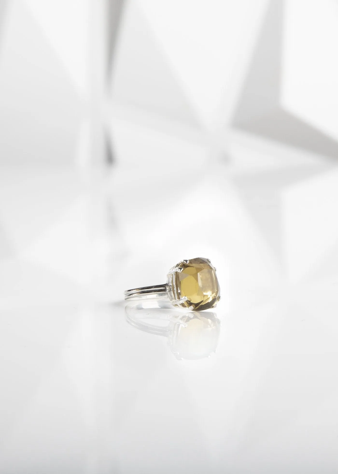 Custom Sized Sterling Ring, 12MM Cushion Cut Gemstone