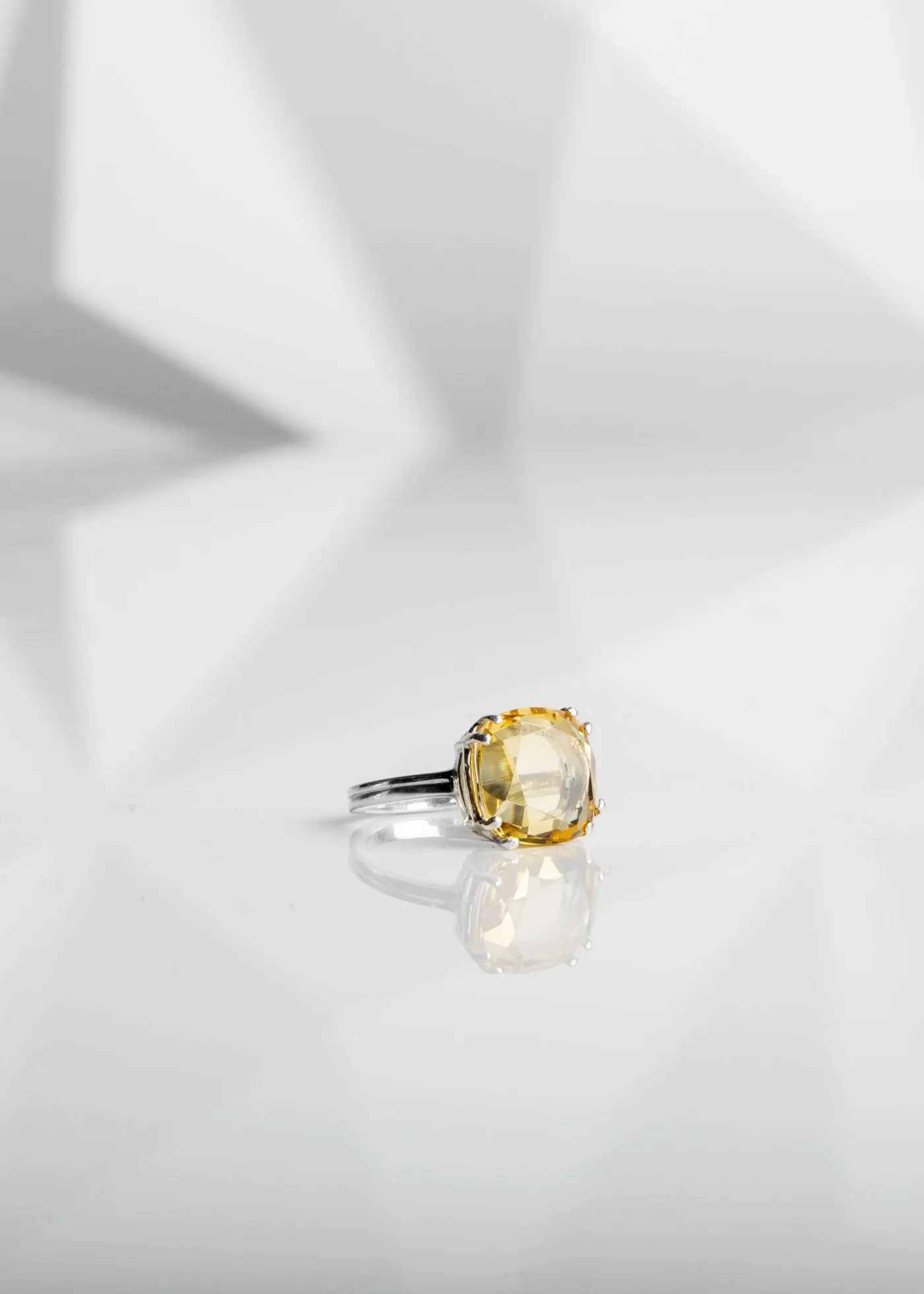 Custom Sized Sterling Ring, 12MM Cushion Cut Gemstone