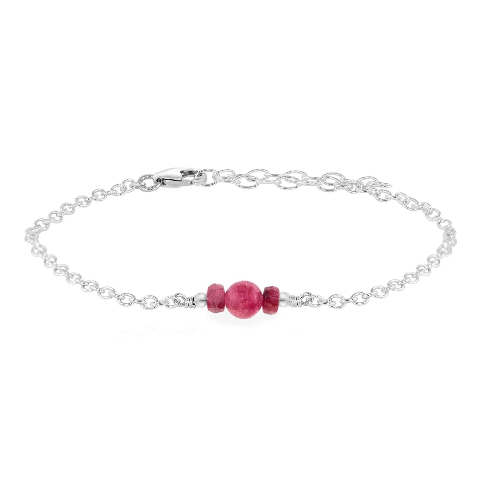 Dainty Ruby Gemstone Bracelet