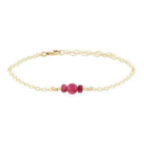 Dainty Ruby Gemstone Bracelet