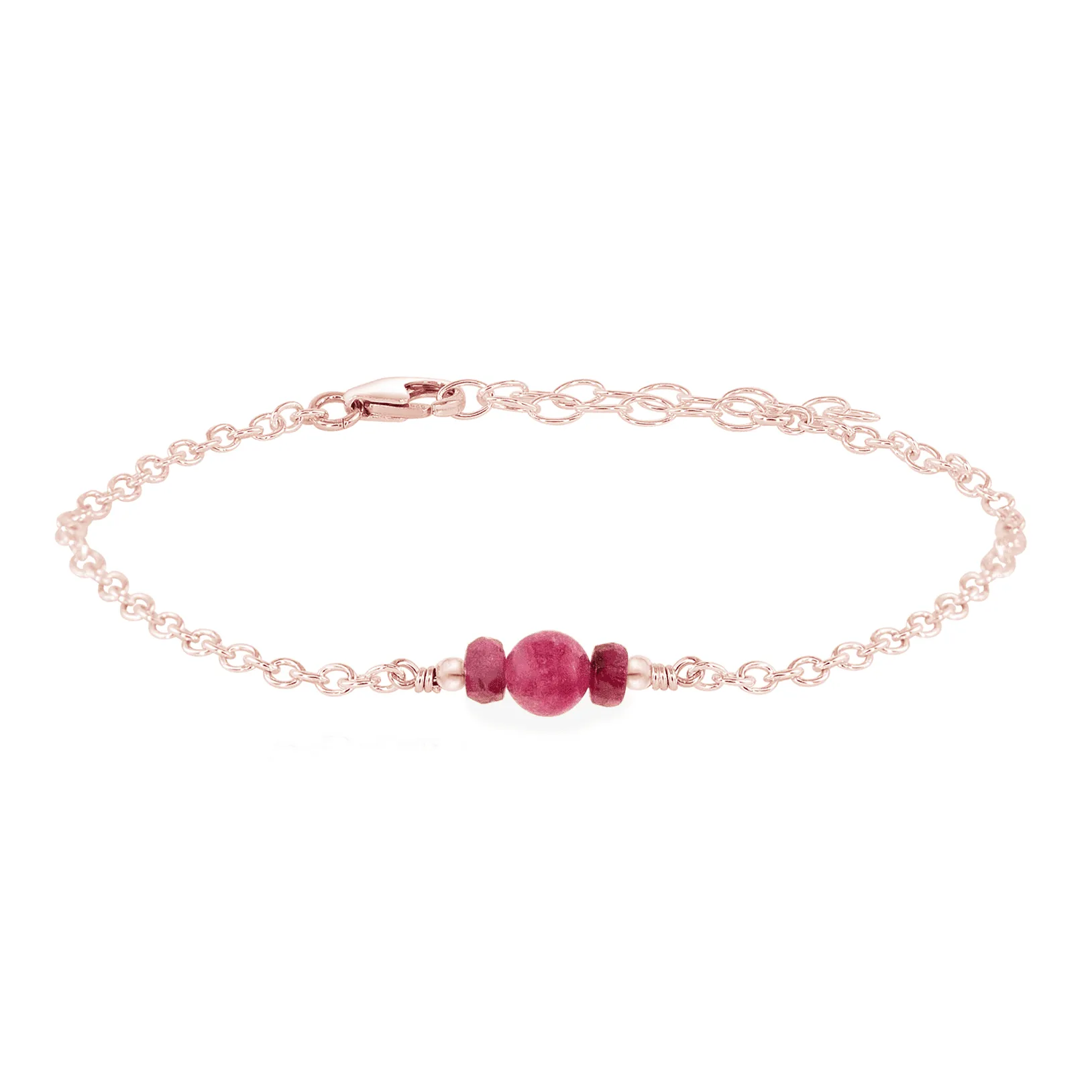Dainty Ruby Gemstone Bracelet