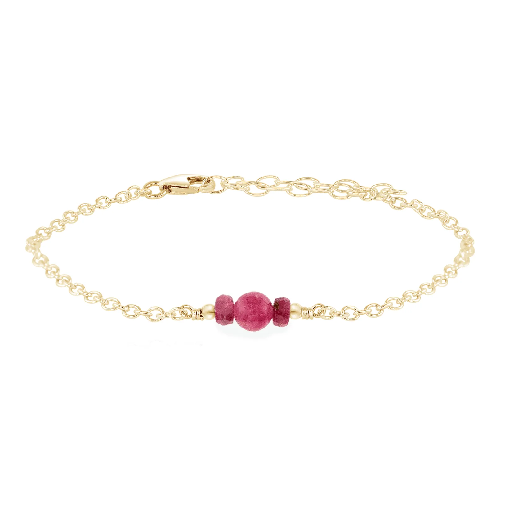 Dainty Ruby Gemstone Bracelet
