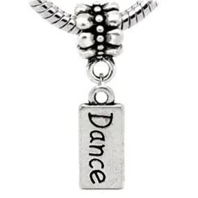 Dance Charm Dangle European Bead Compatible for Most European Snake Chain Charm Bracelet