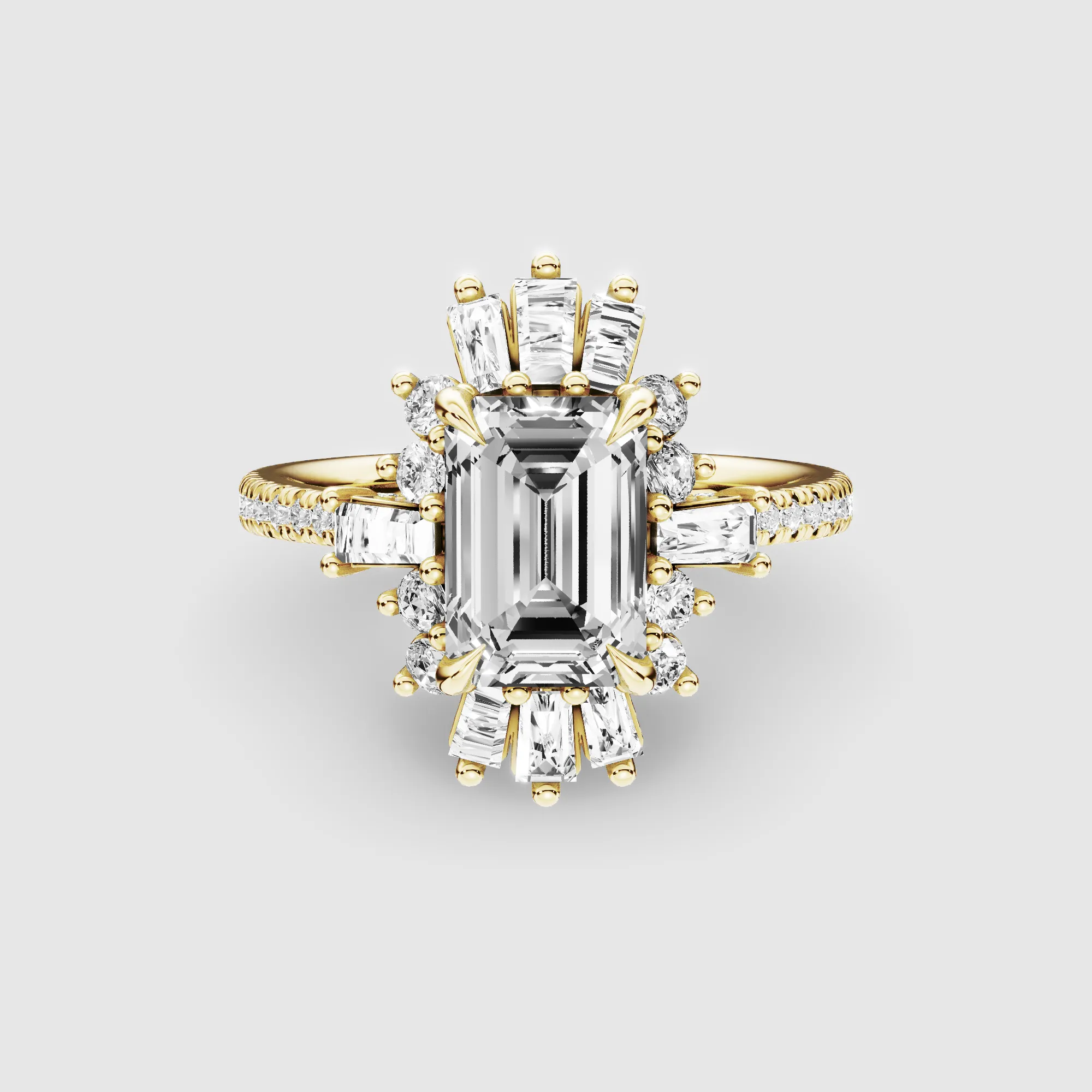 Dawn Lab Grown Solitaire Diamond Ring-Emerald Cut