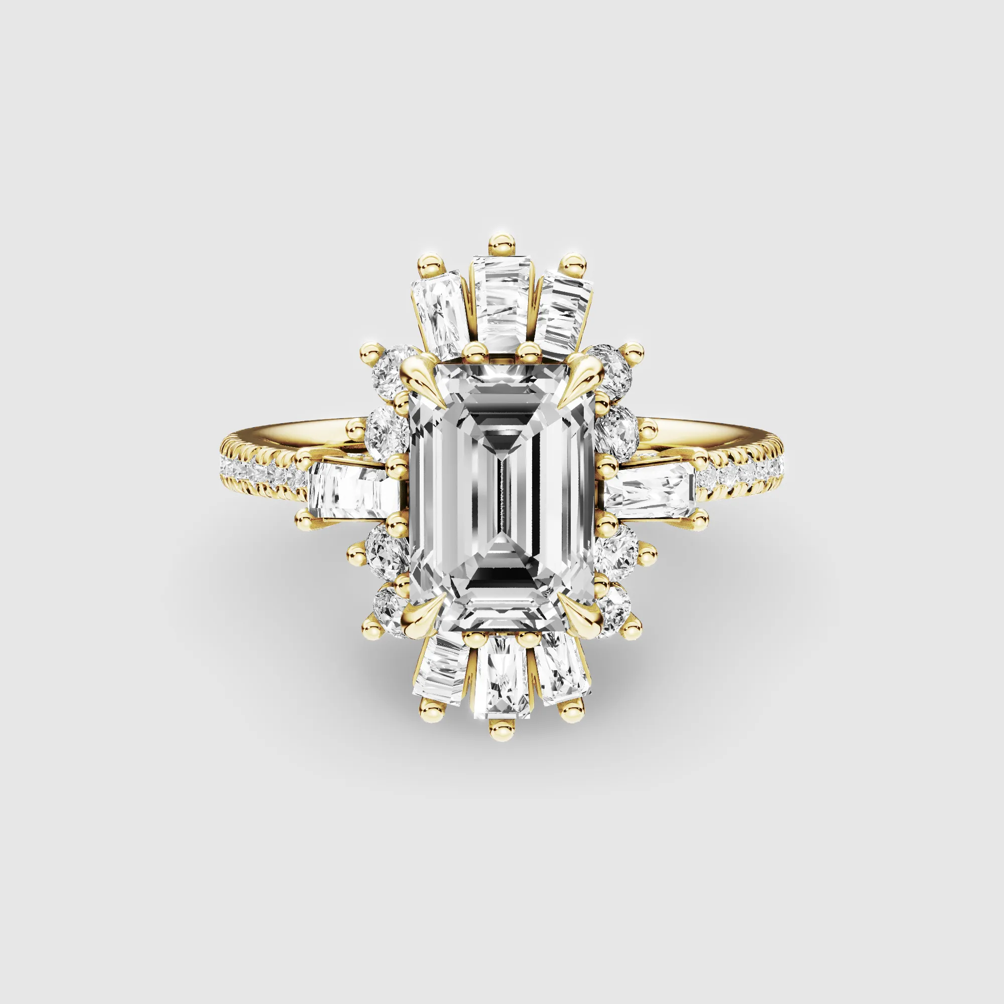 Dawn Lab Grown Solitaire Diamond Ring-Emerald Cut