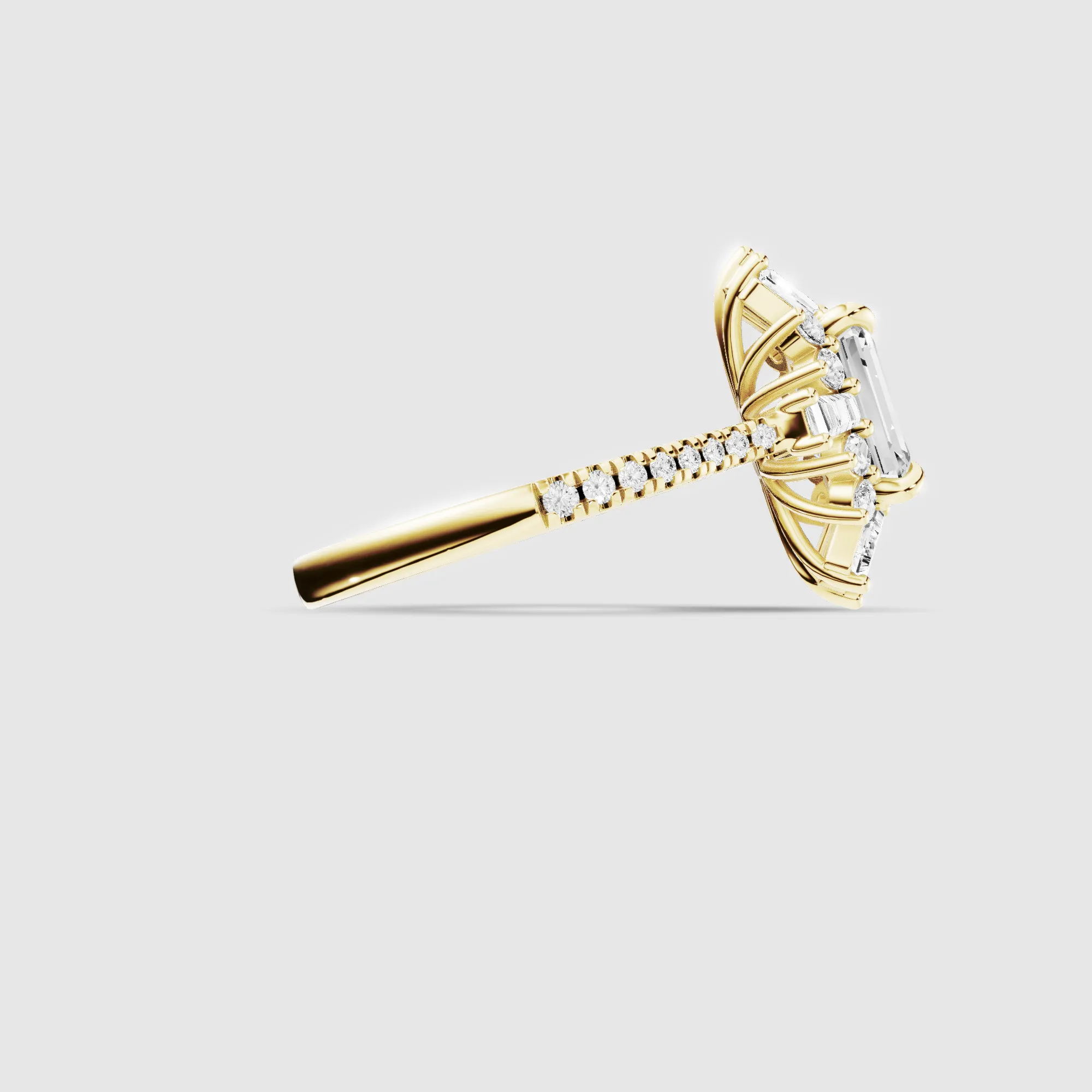 Dawn Lab Grown Solitaire Diamond Ring-Emerald Cut