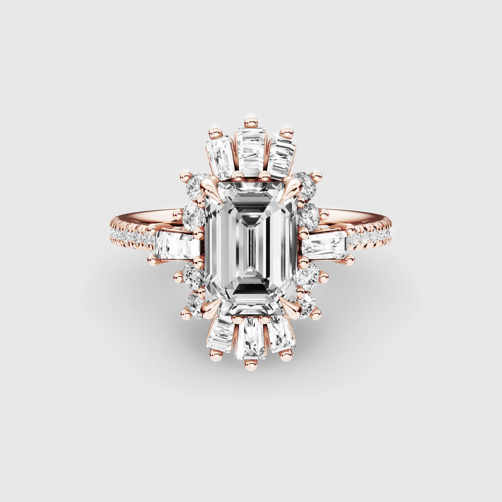 Dawn Lab Grown Solitaire Diamond Ring-Emerald Cut