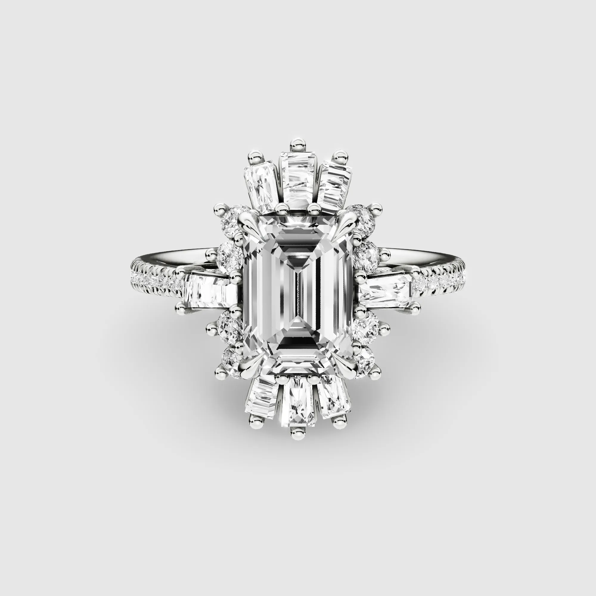 Dawn Lab Grown Solitaire Diamond Ring-Emerald Cut
