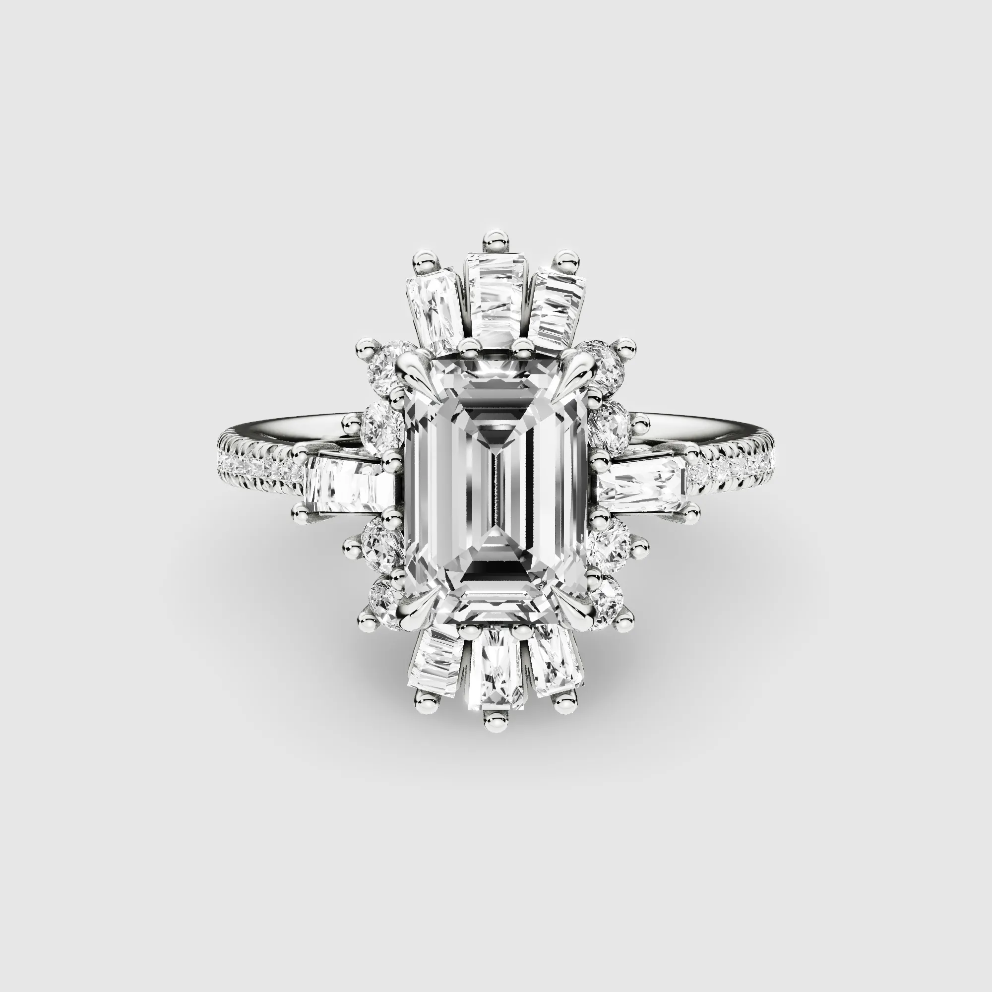 Dawn Lab Grown Solitaire Diamond Ring-Emerald Cut
