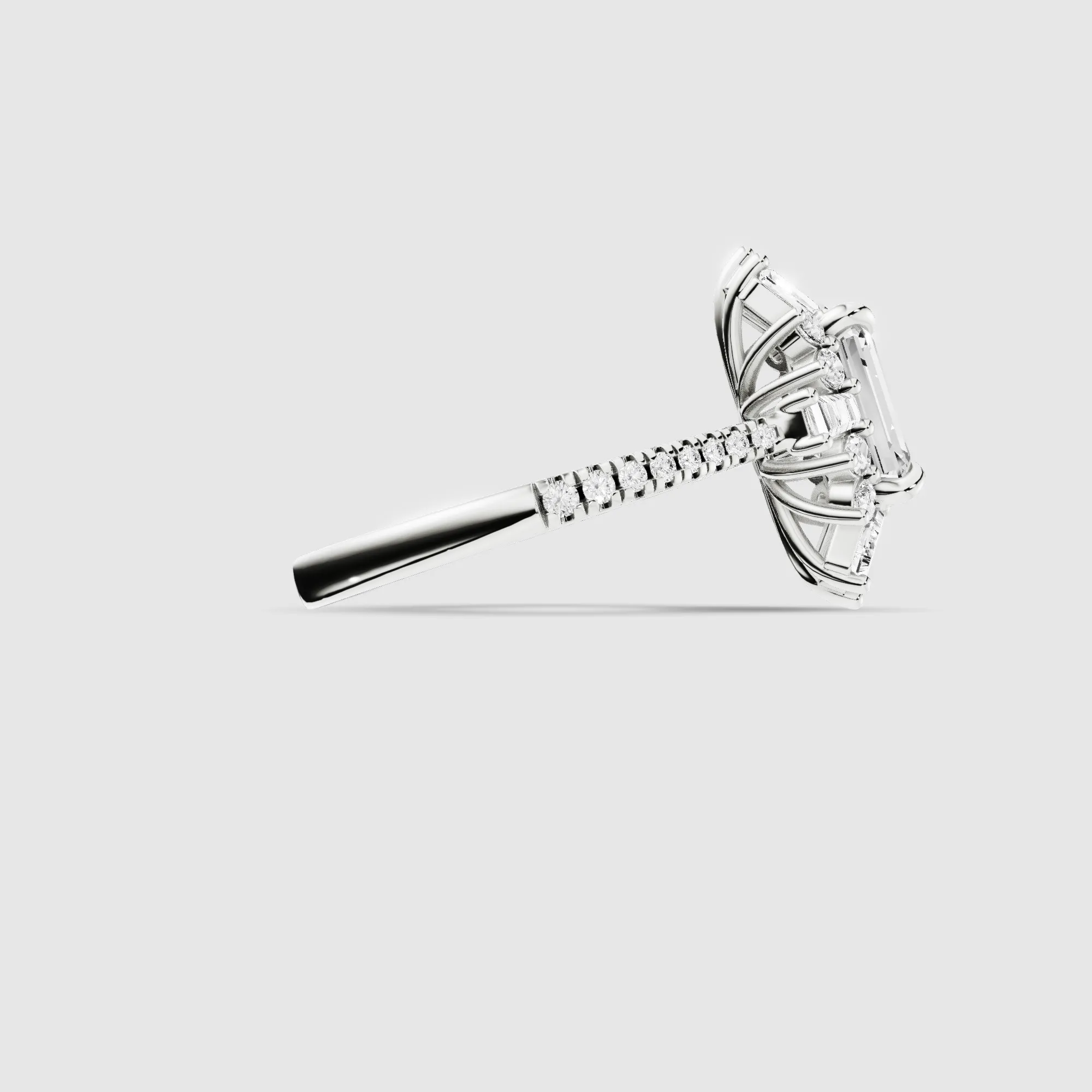 Dawn Lab Grown Solitaire Diamond Ring-Emerald Cut