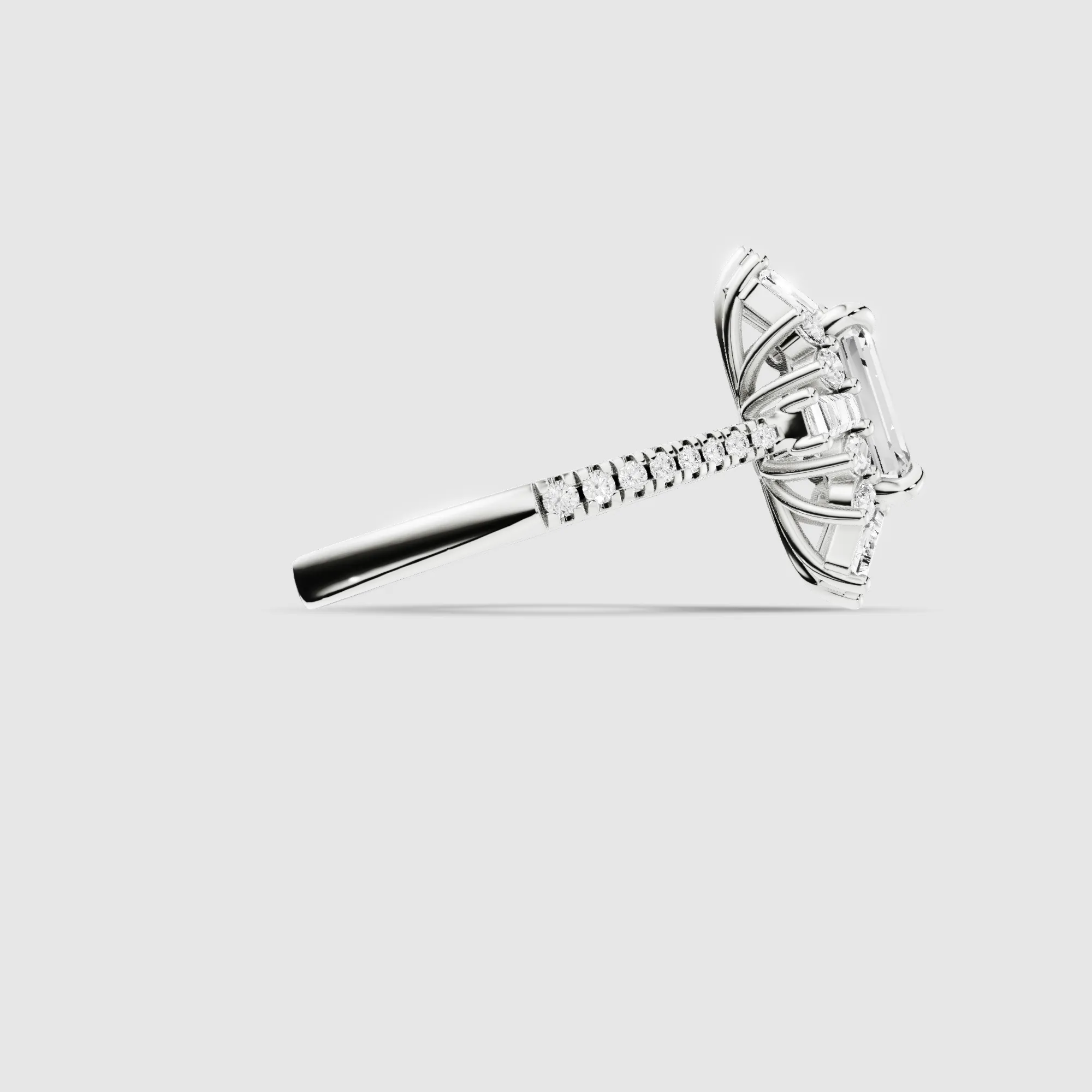 Dawn Lab Grown Solitaire Diamond Ring-Emerald Cut