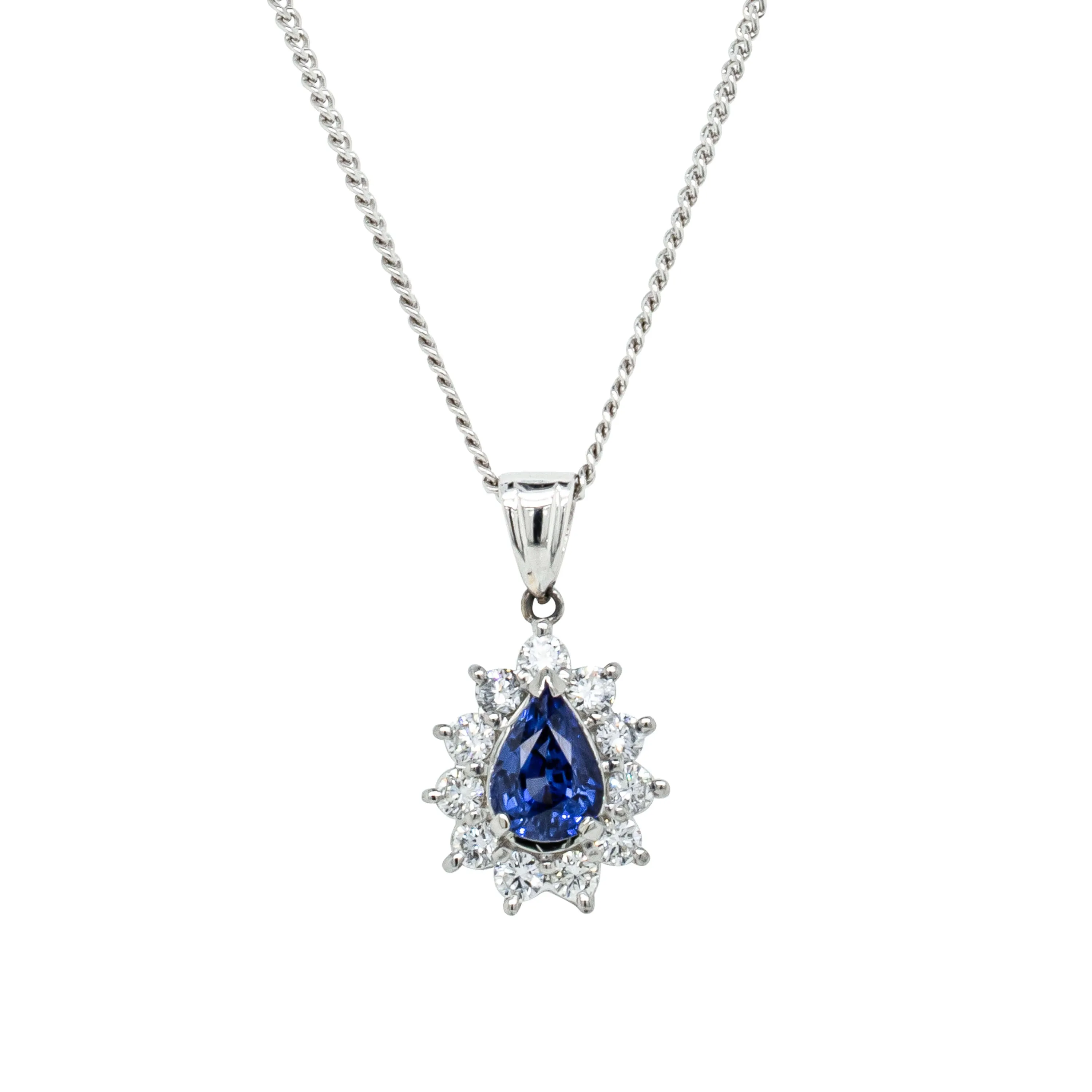 Deja Vu Platinum 1.31ct Sapphire & Diamond Pendant