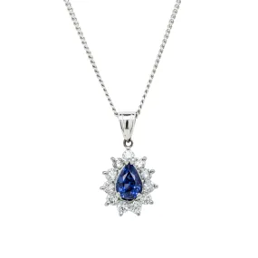 Deja Vu Platinum 1.31ct Sapphire & Diamond Pendant