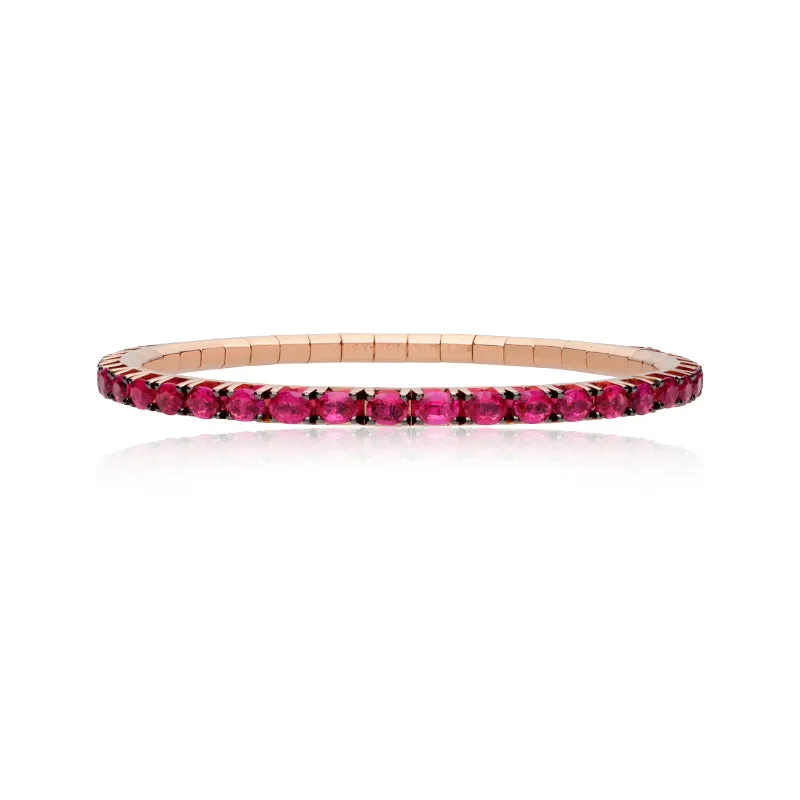 DEMEGLIO 'EXTENSIBLE' 18CT ROSE GOLD RUBY BRACELET