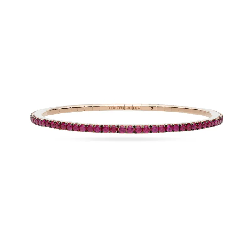 DEMEGLIO 'EXTENSIBLE' 18CT ROSE GOLD RUBY STRETCH BRACELET