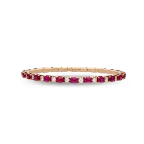 DEMEGLIO EXTENSIBLE RUBY AND DIAMOND STRETCH BRACELET