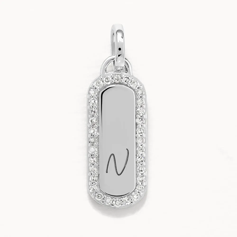 Diamond Bar Necklace in Silver