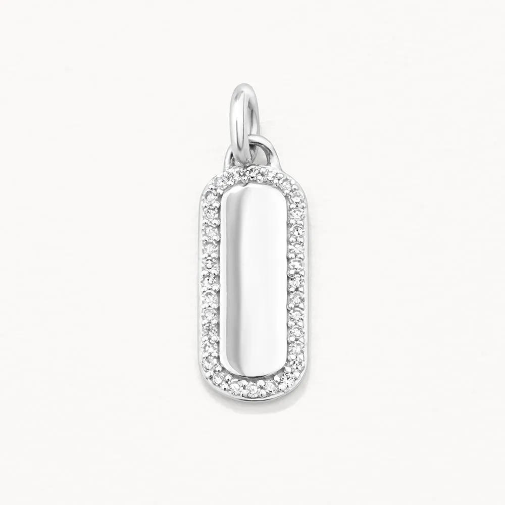 Diamond Bar Necklace in Silver