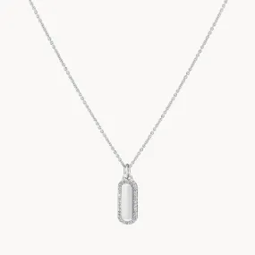 Diamond Bar Necklace in Silver