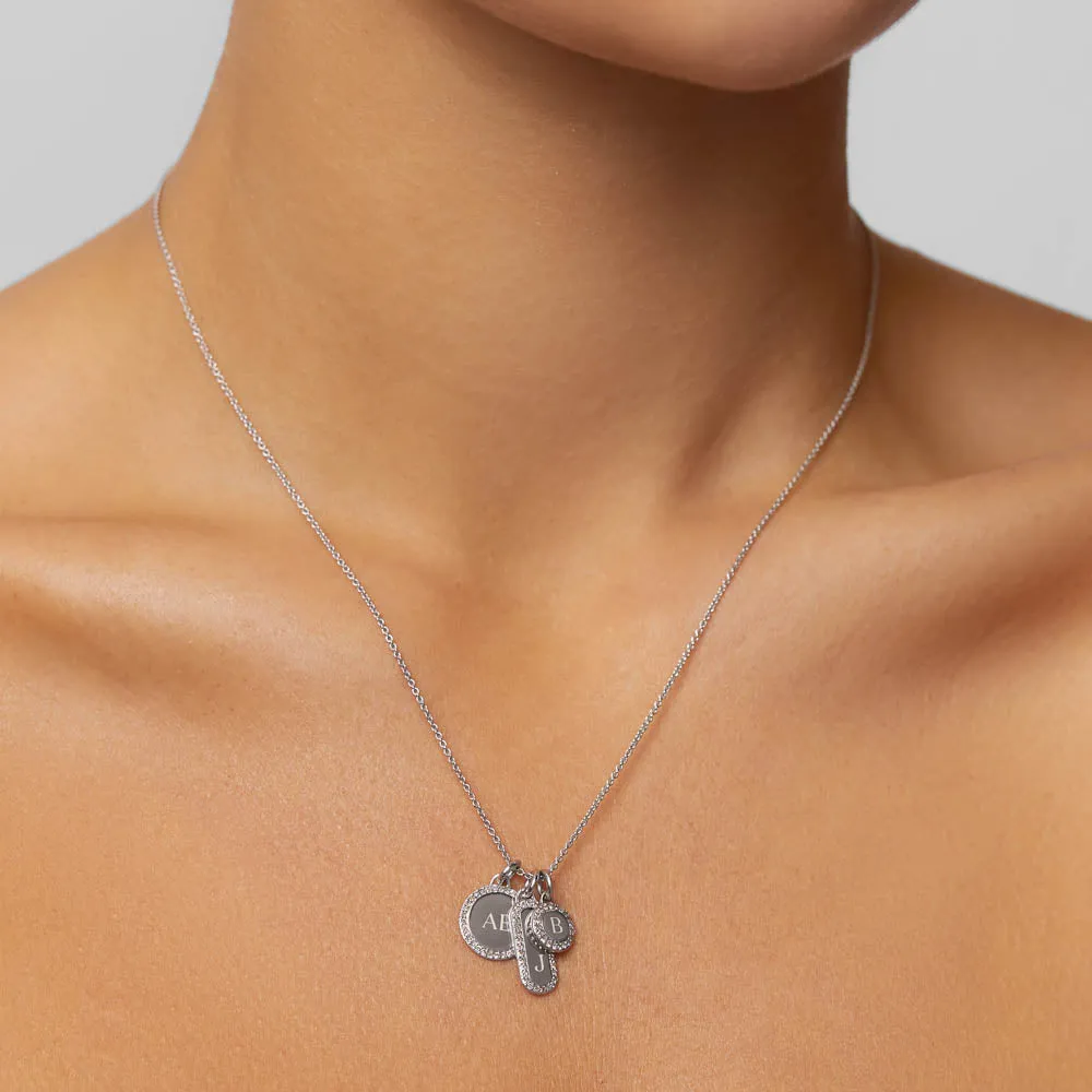 Diamond Bar Necklace in Silver
