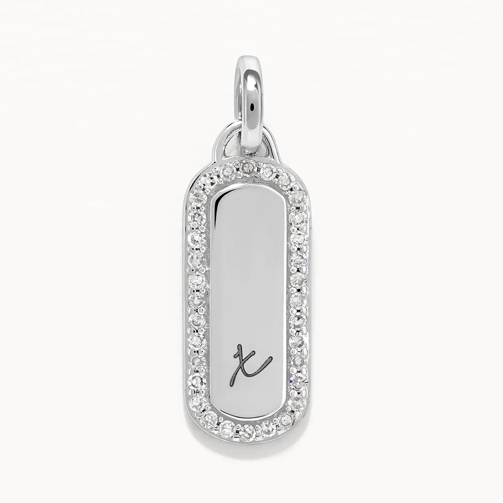 Diamond Bar Necklace in Silver