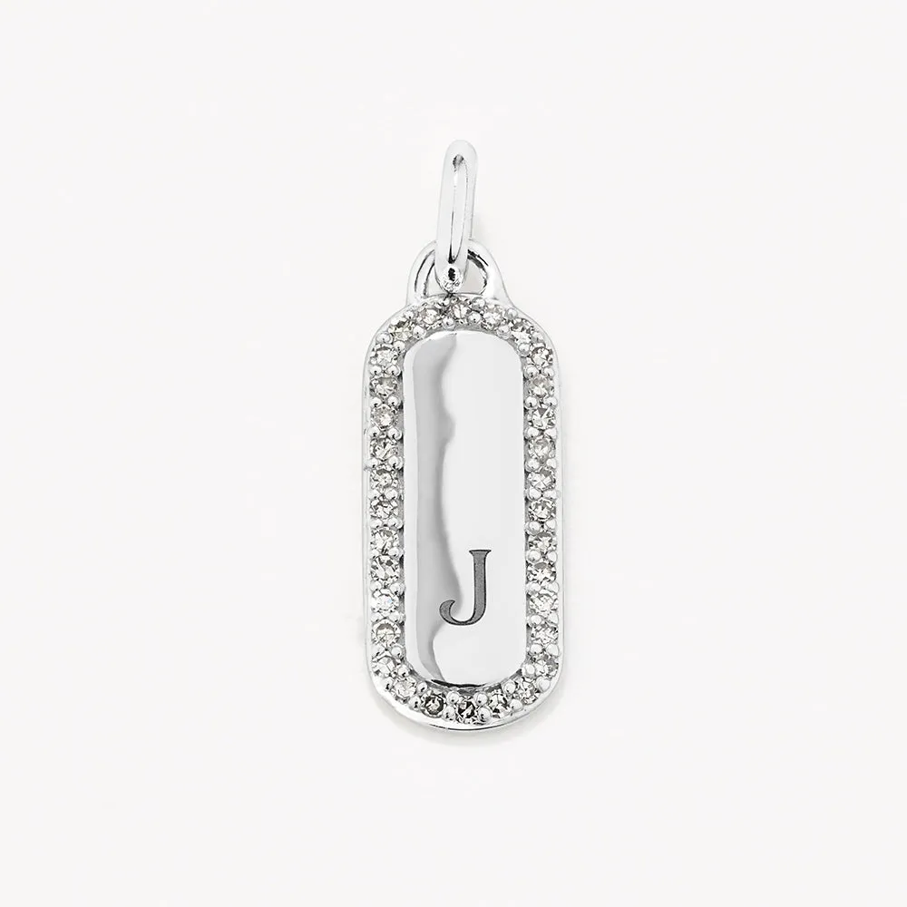 Diamond Bar Necklace in Silver