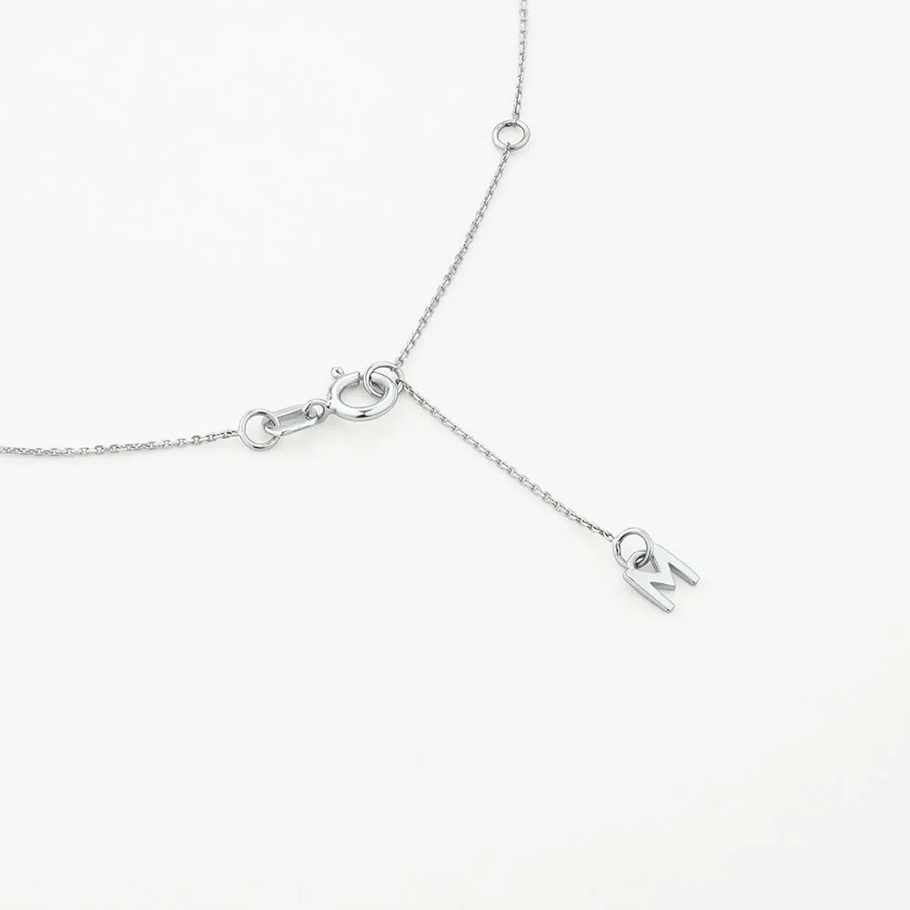 Diamond Bar Necklace in Silver