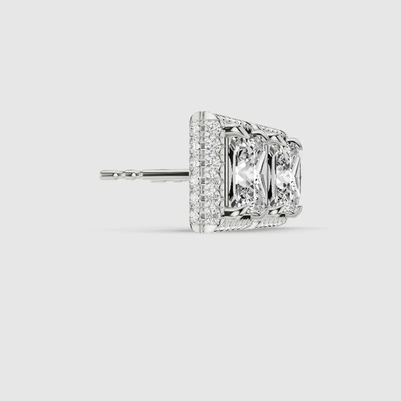 Donut Halo Lab Grown Diamond Studs-Princess