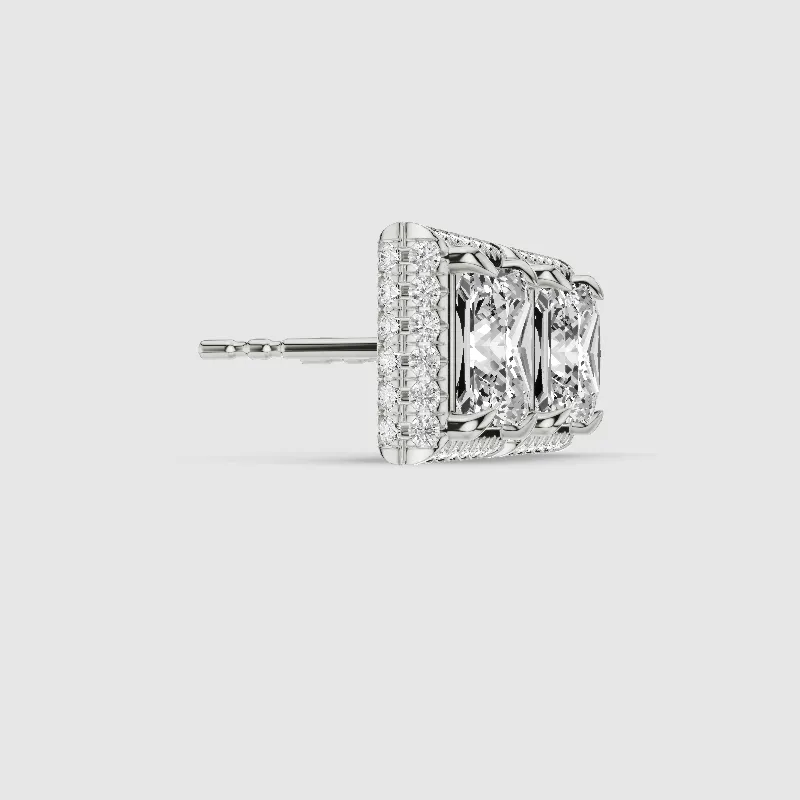 Donut Halo Lab Grown Diamond Studs-Princess