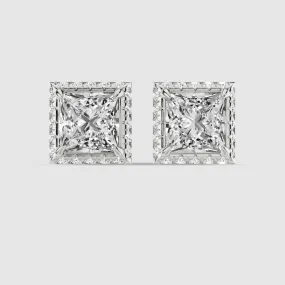 Donut Halo Lab Grown Diamond Studs-Princess