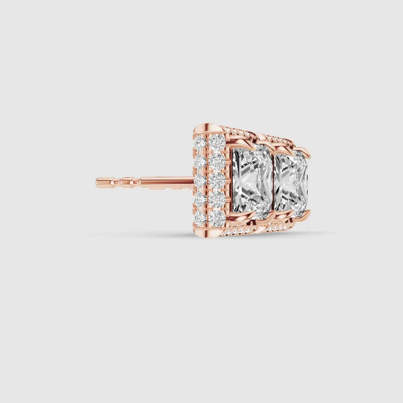 Donut Halo Lab Grown Diamond Studs-Princess