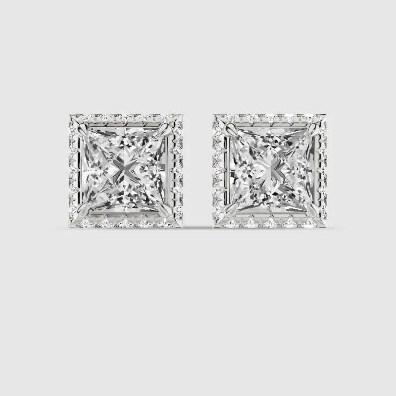 Donut Halo Lab Grown Diamond Studs-Princess